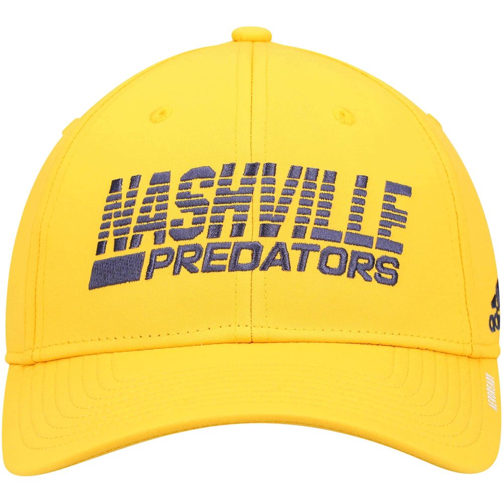 Men's adidas Gold Nashville Predators 2021 Locker Room AEROREADY Flex Hat