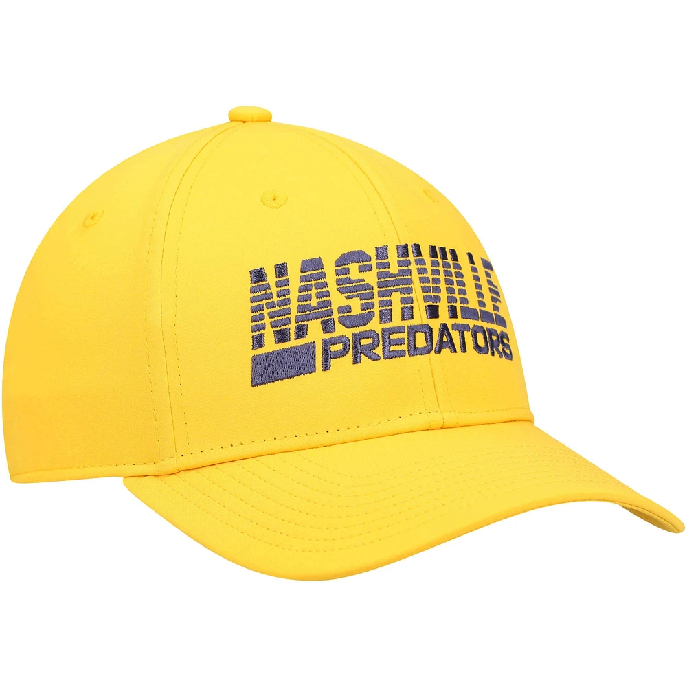 Men's adidas Gold Nashville Predators 2021 Locker Room AEROREADY Flex Hat