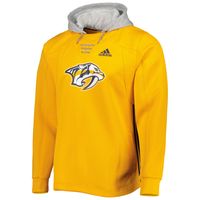 Men's adidas Gold Nashville Predators Skate Lace Primeblue Team Pullover Hoodie