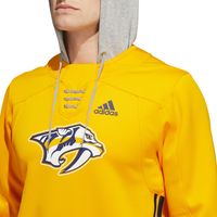 Men's adidas Gold Nashville Predators Skate Lace Primeblue Team Pullover Hoodie