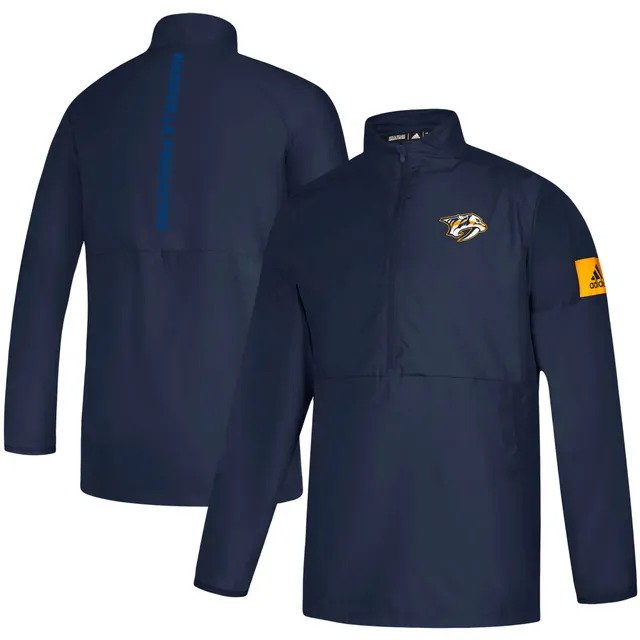 Men's adidas Navy St. Louis Blues Game Mode Quarter-Zip Pullover Jacket