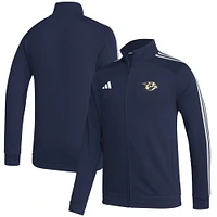 Men's adidas  Navy Nashville Predators Raglan Full-Zip Track Jacket