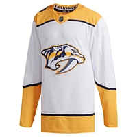 Maillot adidas Nashville Predators extérieur authentique pour homme, blanc