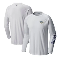 T-shirt blanc à manches longues Columbia Predators de Nashville Terminal Tackle Omni-Shade Raglan pour hommes