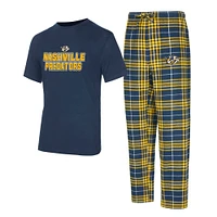 Ensemble de nuit pour homme Concepts Sport Nashville Predators Vector T-shirt et pantalon