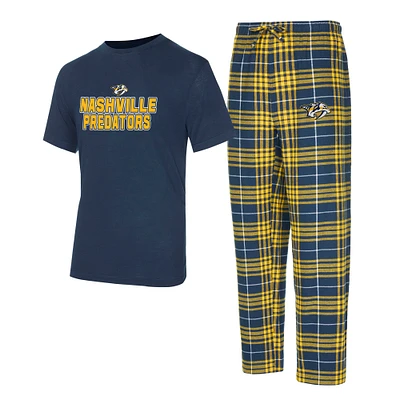 Ensemble de nuit pour homme Concepts Sport Nashville Predators Vector T-shirt et pantalon