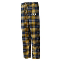 Men's Concepts Sport Navy/Gold Nashville Predators Concord Flannel Sleep Pants