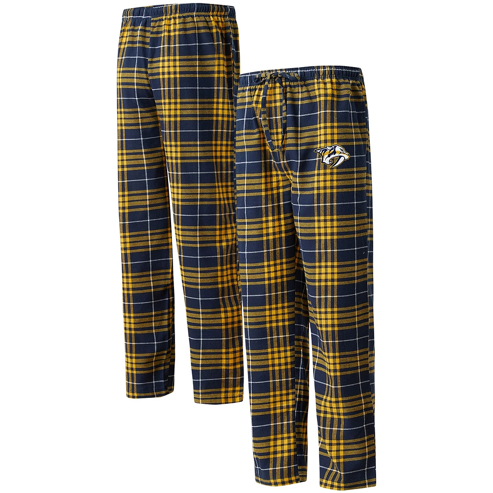 Men's Concepts Sport Navy/Gold Nashville Predators Concord Flannel Sleep Pants