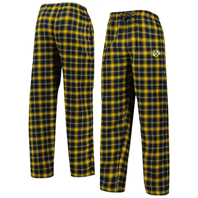 Nashville Predators Concepts Sport Ledger Flannel Sleep Pants - Navy/Gold