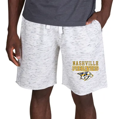 Nashville Predators Concepts Sport Alley Fleece Shorts - White/Charcoal