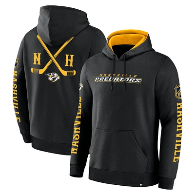 Men's Fanatics Black Nashville Predators Big City Legacy Fleece Pullover Hoodie