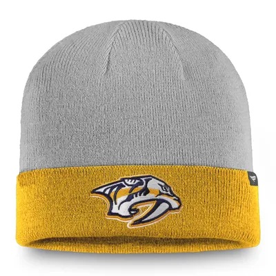Nashville Predators Fanatics Branded Cuffed Knit Hat - Gray/Gold