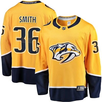 Men's Fanatics Cole Smith Gold Nashville Predators  Premier Breakaway Player Jersey