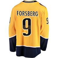 Fanatiques masculins de marque Filip Forsberg Gold Nashville Predators Breakaway - Maillot joueur