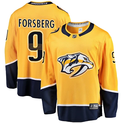 Fanatiques masculins de marque Filip Forsberg Gold Nashville Predators Breakaway - Maillot joueur