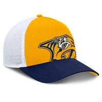 Men's Fanatics Gold/Navy Nashville Predators Authentic Pro A-Frame Rink Adjustable Hat