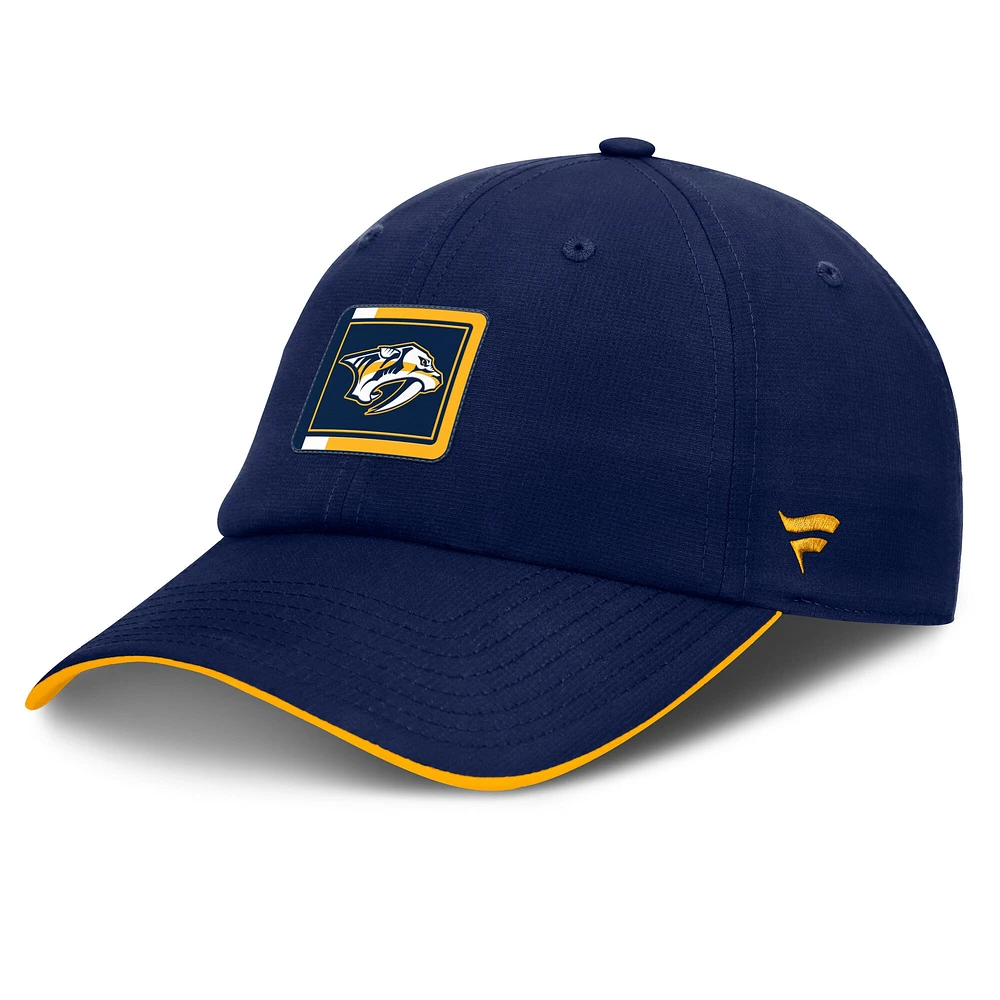 Casquette ajustable Authentic Pro Ripstop Nashville Predators dorée/bleue Fanatics pour homme