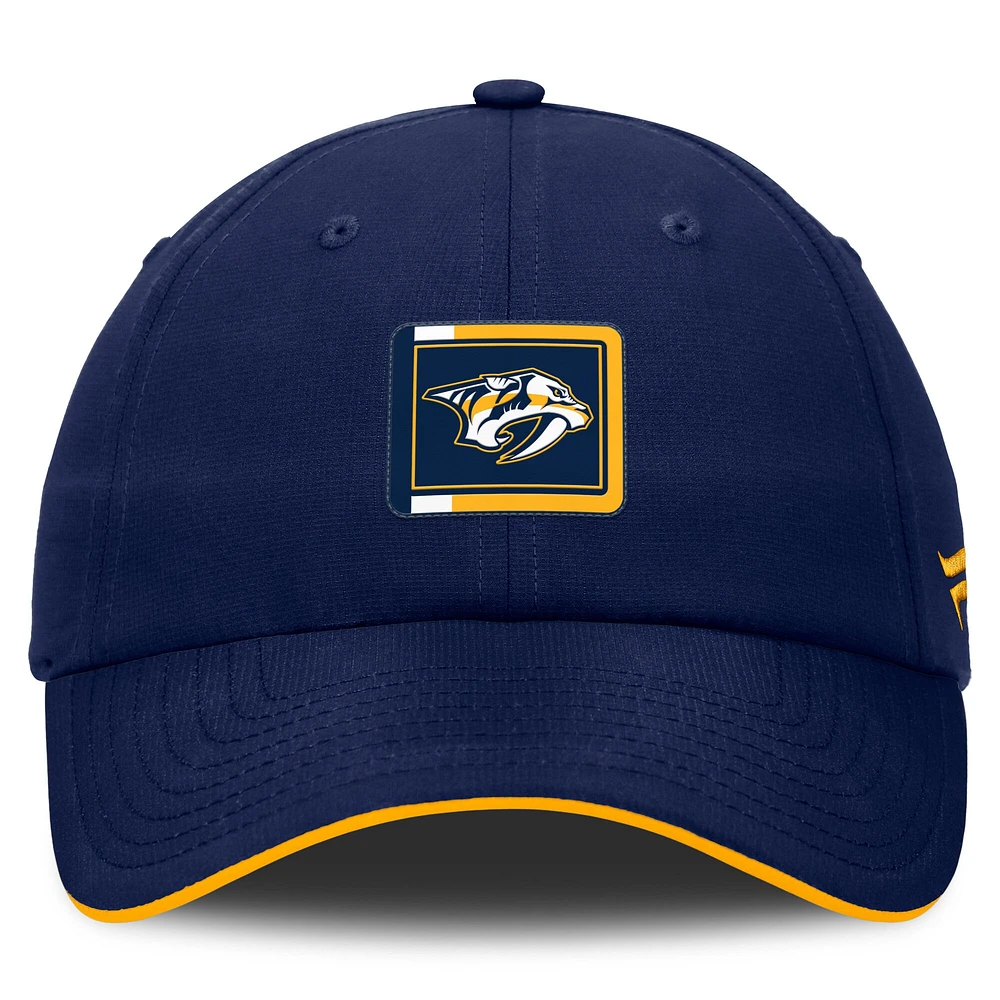 Casquette ajustable Authentic Pro Ripstop Nashville Predators dorée/bleue Fanatics pour homme