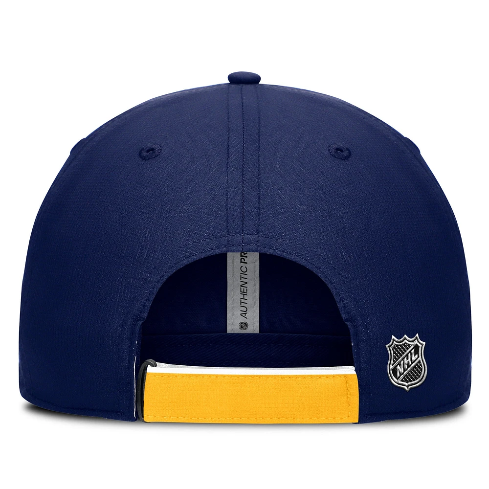 Casquette ajustable Authentic Pro Ripstop Nashville Predators dorée/bleue Fanatics pour homme