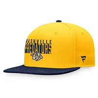 Casquette Snapback à blocs de couleurs fondamentaux Fanatics pour hommes, or/bleu marine, Nashville Predators