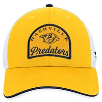 Casquette ajustable fondamentale des Predators de Nashville Fanatics pour hommes, or/blanc