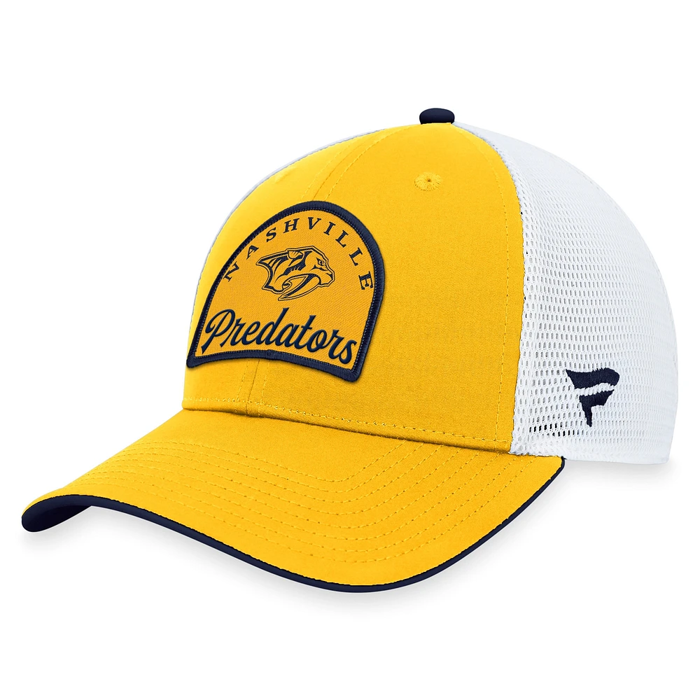 Casquette ajustable fondamentale des Predators de Nashville Fanatics pour hommes, or/blanc