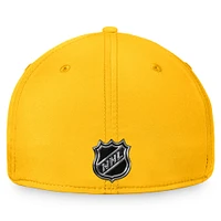 Casquette flexible pour le camp d'entraînement professionnel authentique Fanatics Gold Nashville Predators 2022 hommes