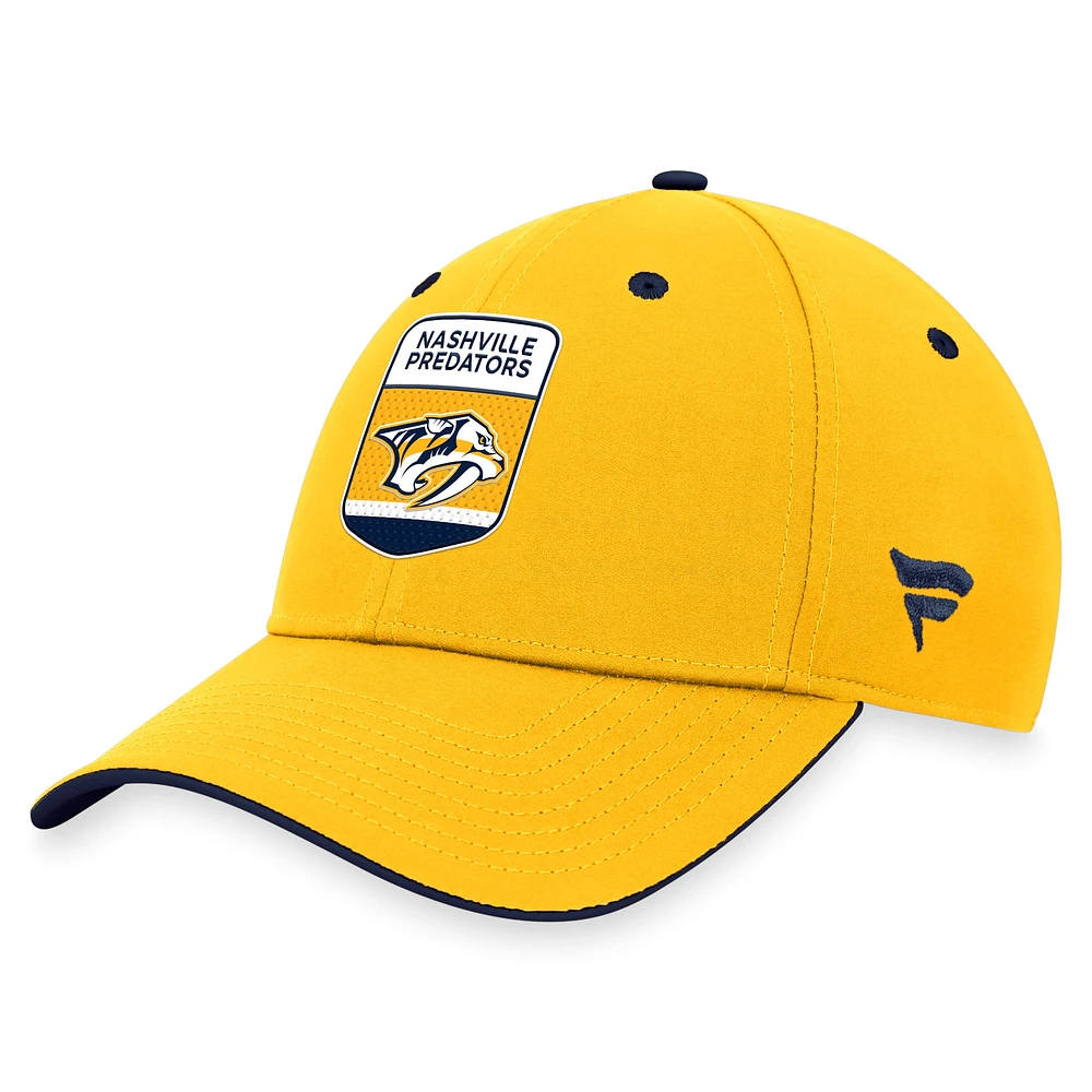 Casquette flexible de repêchage la LNH 2023 des Predators Nashville Fanatics Gold pour hommes