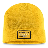 Men's Fanatics  Gold Nashville Predators Authentic Pro Cuffed Knit Hat