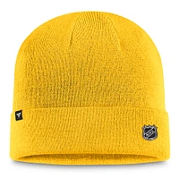 Men's Fanatics  Gold Nashville Predators Authentic Pro Cuffed Knit Hat