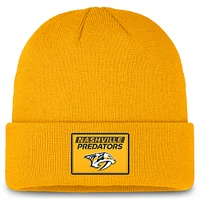 Men's Fanatics Gold Nashville Predators Authentic Pro Cuffed Knit Hat