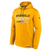 Men's Fanatics Gold Nashville Predators Authentic Pro Fleece Pullover Hoodie