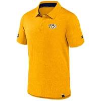 Men's Fanatics  Gold Nashville Predators Authentic Pro Jacquard Polo