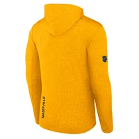 Men's Fanatics Gold Nashville Predators Authentic Pro Lightweight Pullover Hoodie