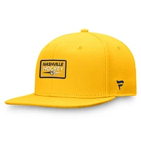 Casquette Snapback Authentic Pro Prime Fanatics Gold Nashville Predators pour hommes