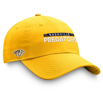 Casquette réglable pour hommes Fanatics Gold Nashville Predators Authentic Pro Rink