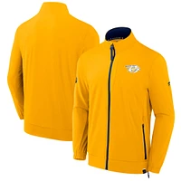 Veste d'entraîneur entièrement zippée Authentic Pro Rink des Predators de Nashville Fanatics Gold pour homme