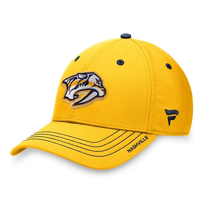 Casquette Flex authentique Pro Rink des Predators de Nashville dorée marque Fanatics pour hommes