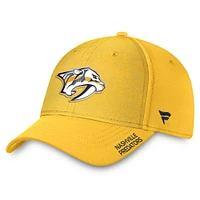 Men's Fanatics Gold Nashville Predators Authentic Pro Rink Flex Hat