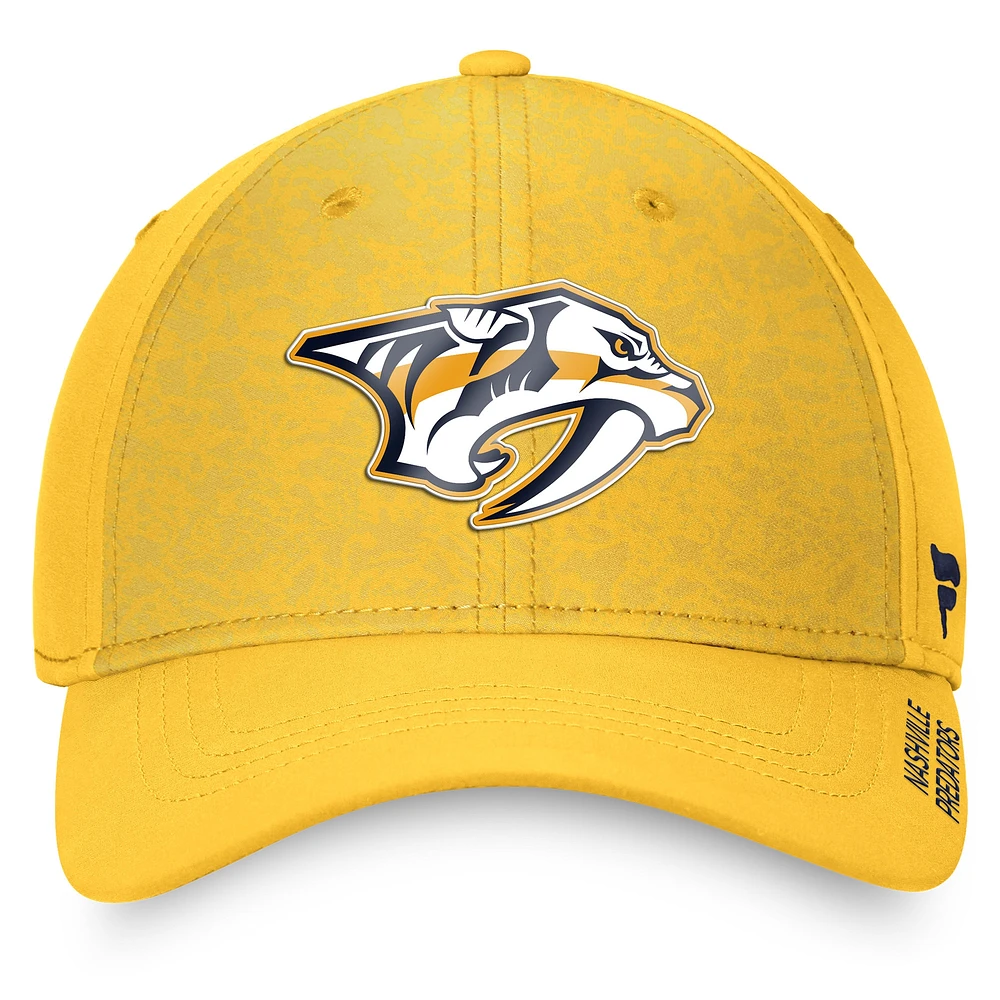 Men's Fanatics Gold Nashville Predators Authentic Pro Rink Flex Hat