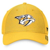 Casquette Flex Authentic Pro Rink Fanatics Gold Nashville Predators pour hommes