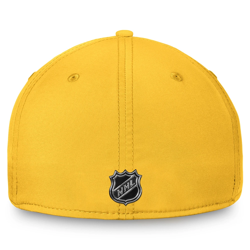 Casquette Flex Authentic Pro Rink Fanatics Gold Nashville Predators pour hommes