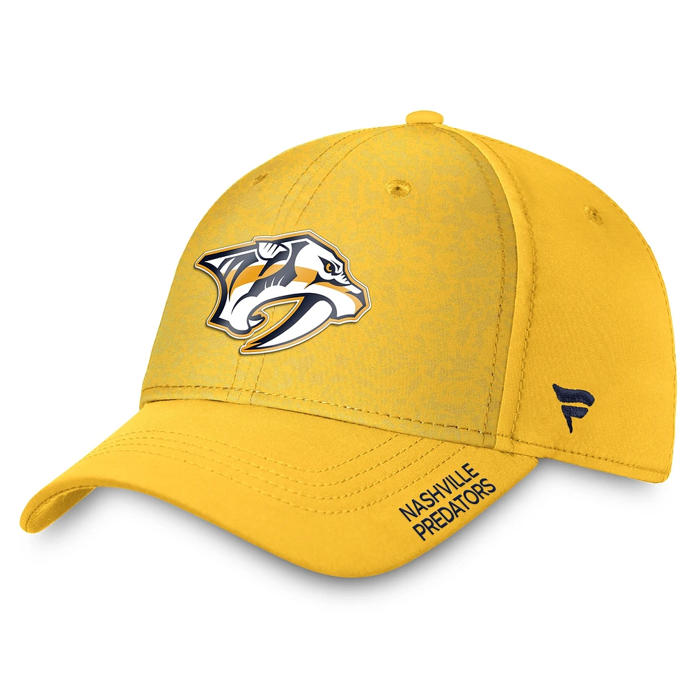 Men's Fanatics Gold Nashville Predators Authentic Pro Rink Flex Hat