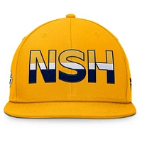 Casquette Snapback authentique Pro Rink des Predators de Nashville Fanatics Gold pour hommes