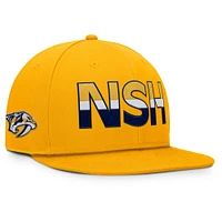 Casquette Snapback authentique Pro Rink des Predators de Nashville Fanatics Gold pour hommes