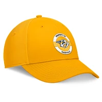 Casquette Flex Authentic Pro Training Camp Fanatics Gold Nashville Predators pour hommes