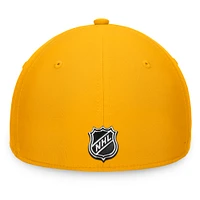 Casquette Flex Authentic Pro Training Camp Fanatics Gold Nashville Predators pour hommes