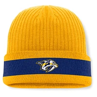 Bonnet en tricot à revers Fanatics Gold Nashville Predators Blueliner pour homme