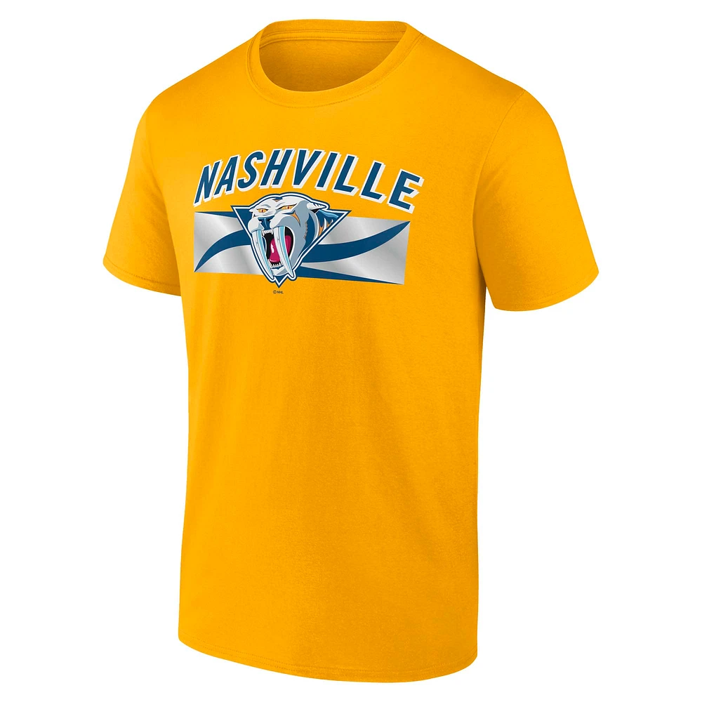 T-shirt Fanatics Gold pour homme avec programme confidentiel des Nashville Predators