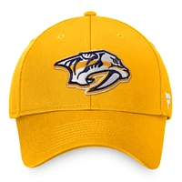 Casquette réglable Fanatics Gold Nashville Predators Core pour hommes